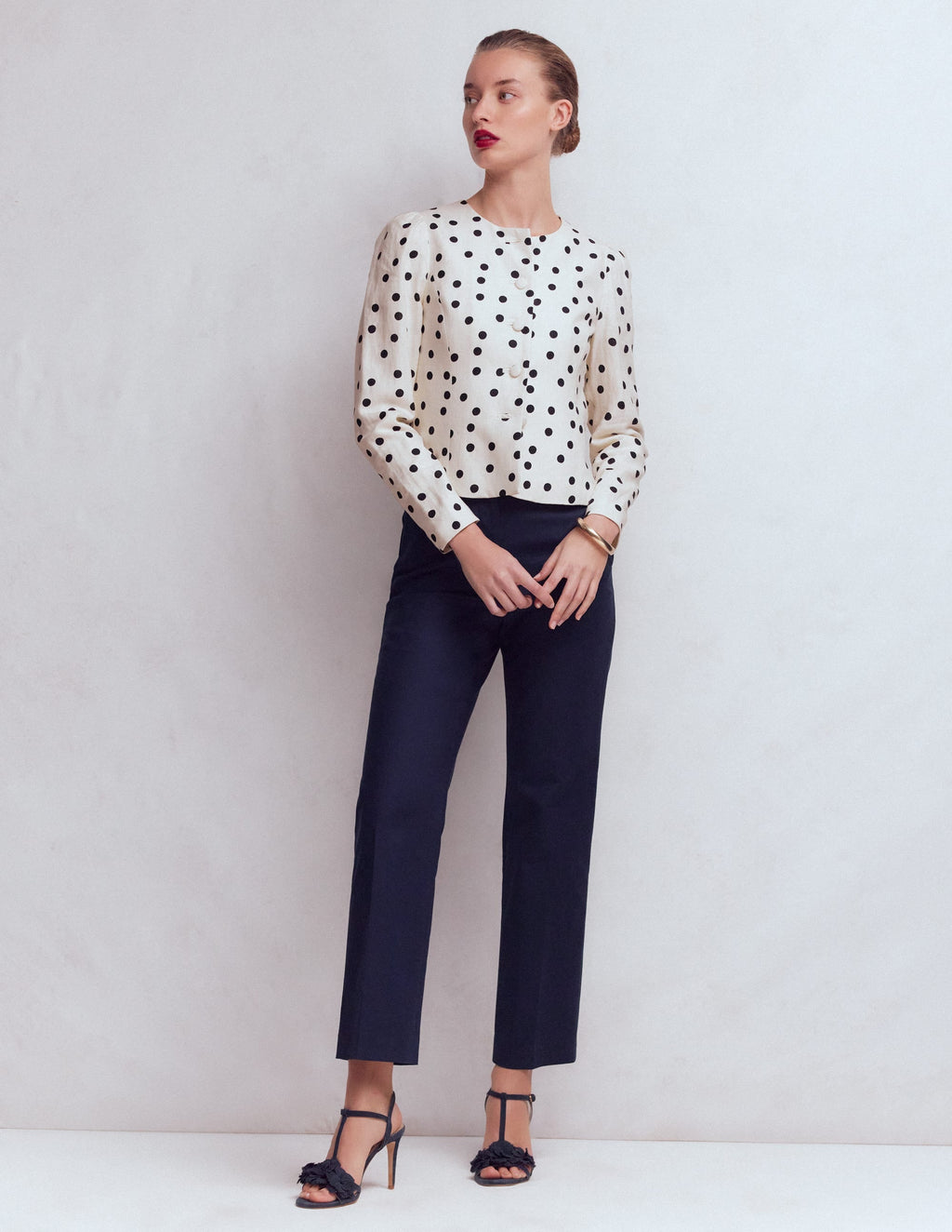 Salisbury Puff Sleeve Jacket-Painted Dot Spaced
