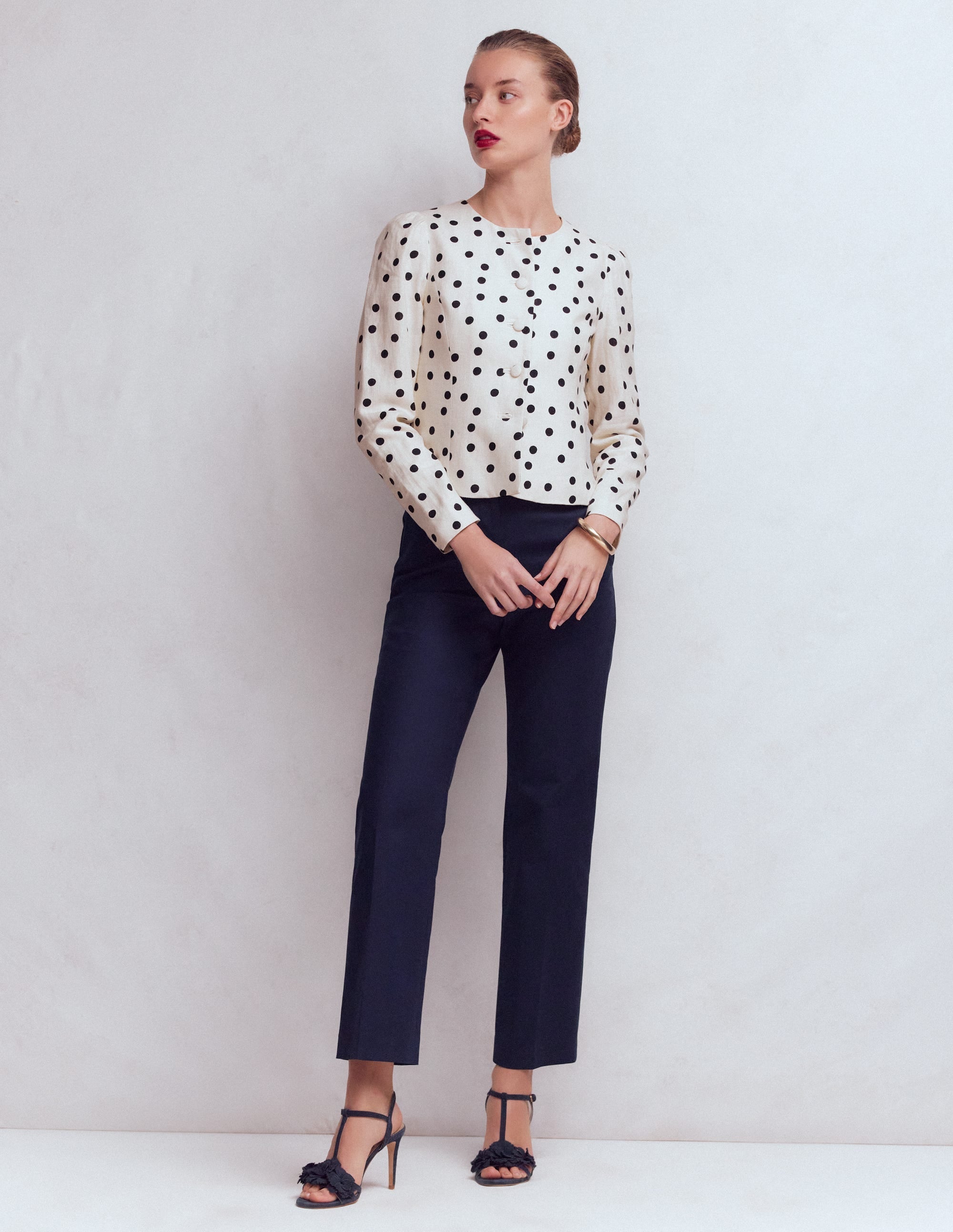 Salisbury Puff Sleeve Jacket-Painted Dot Spaced