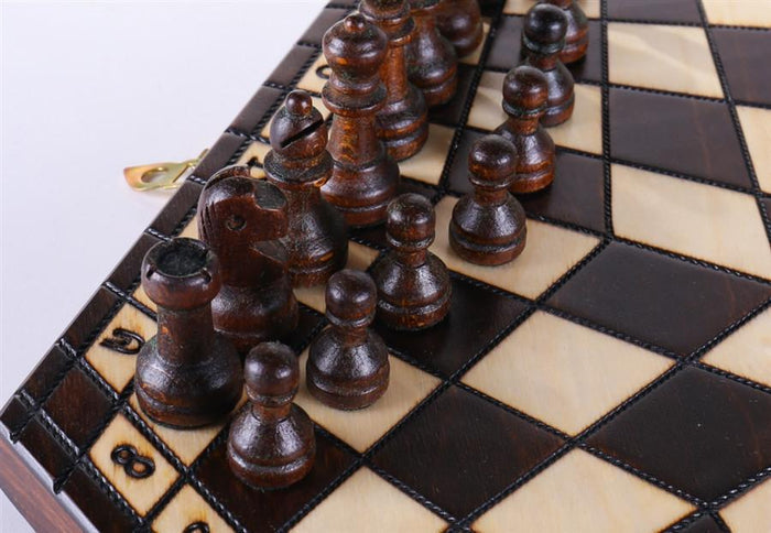 3 Player Medium Wood Chess Set - Chess Set - Chess-House