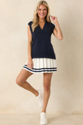 Polished Ease Navy Knit Sweater Vest