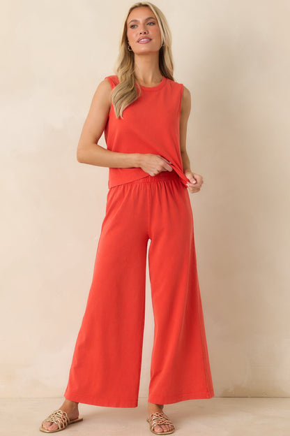 Z Supply Sloane Poppy Red Cotton Jersey Tank
