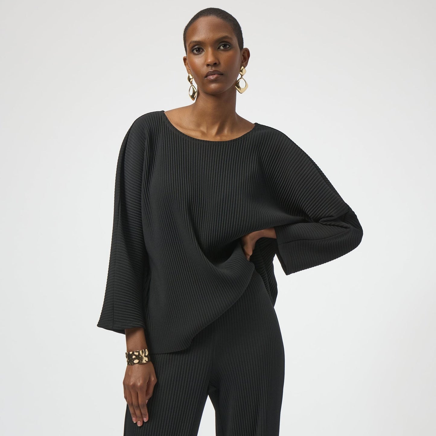 Joseph Ribkoff Pleated Scuba Crepe Boxy Top