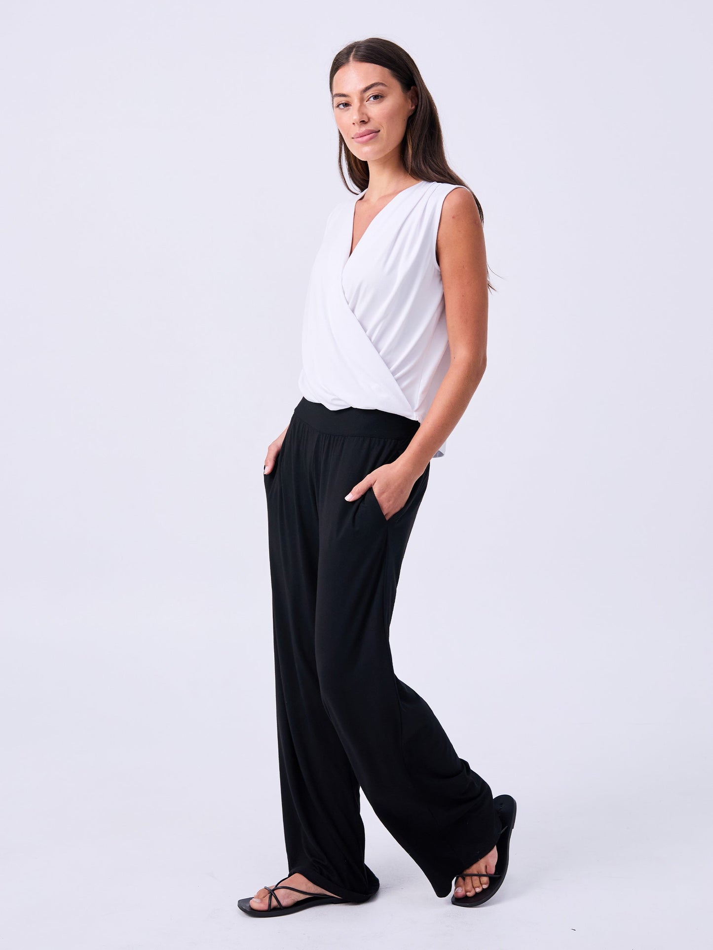 Athena Drape Top - White