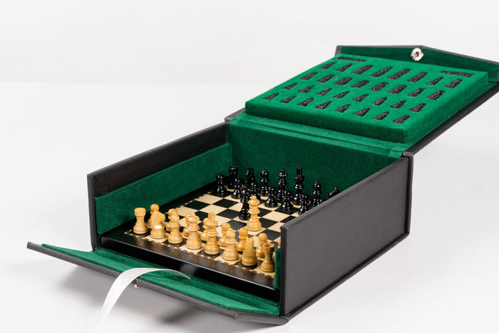 8" Play-Keeper Magnetic Chess Set - Ebonized - Chess Set - Chess-House
