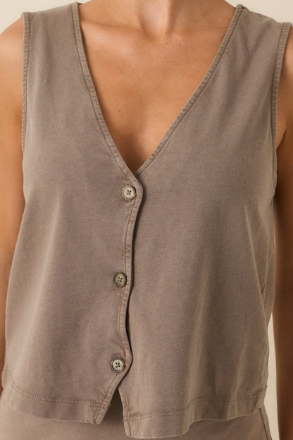 Z Supply Noelle Perfectly Taupe Cotton Jersey Tank