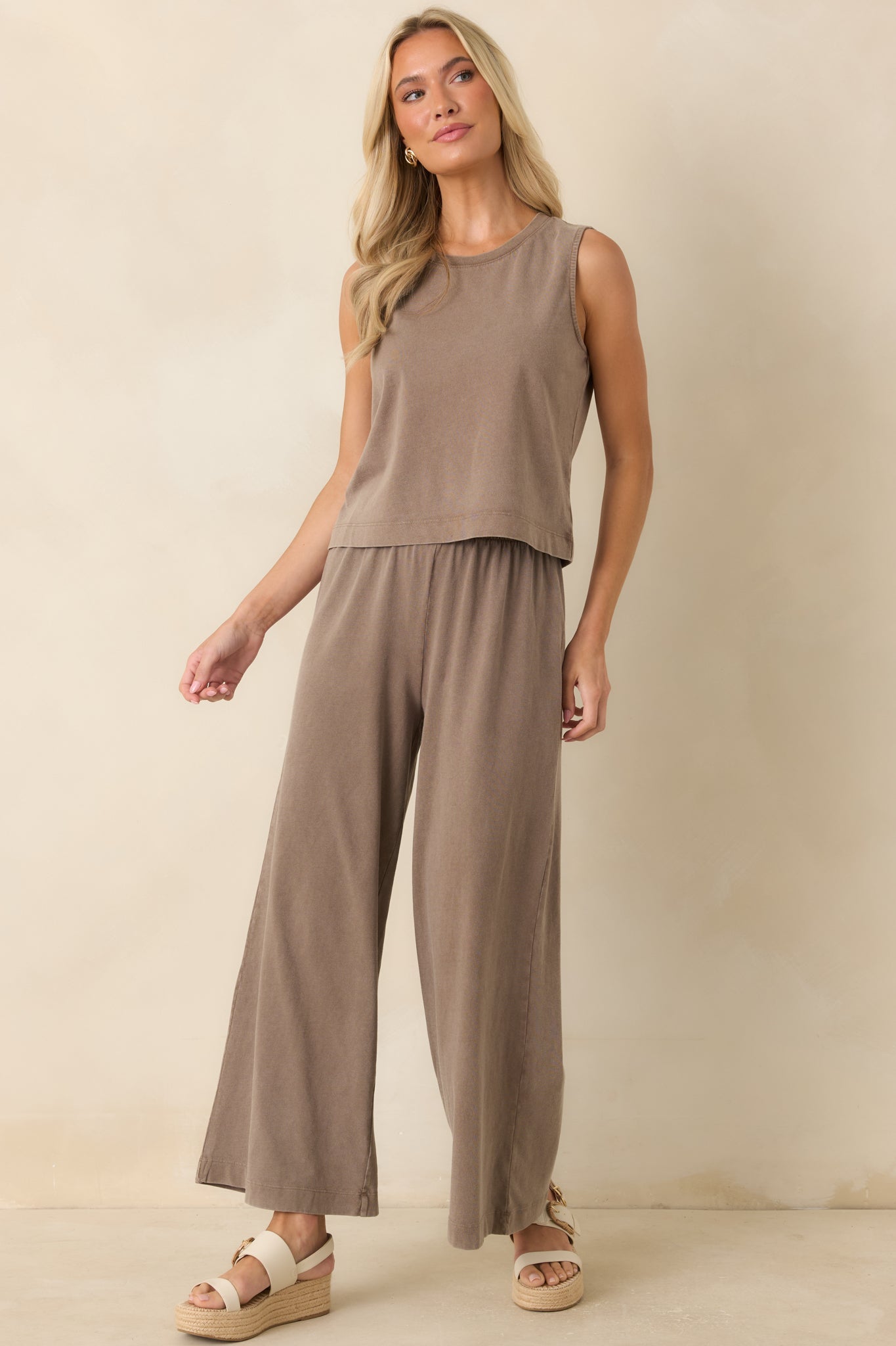 Z Supply Sloane Perfectly Taupe Cotton Jersey Tank