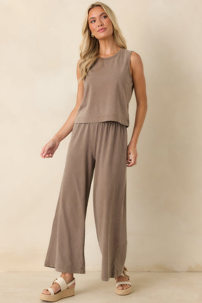 Z Supply Sloane Perfectly Taupe Cotton Jersey Tank