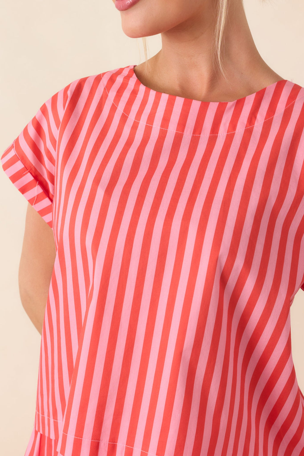 Making Moves Orange & Pink Stripe Boxy Cotton Top