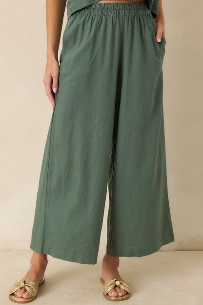 Z Supply Scout Everglade Green Linen Pants