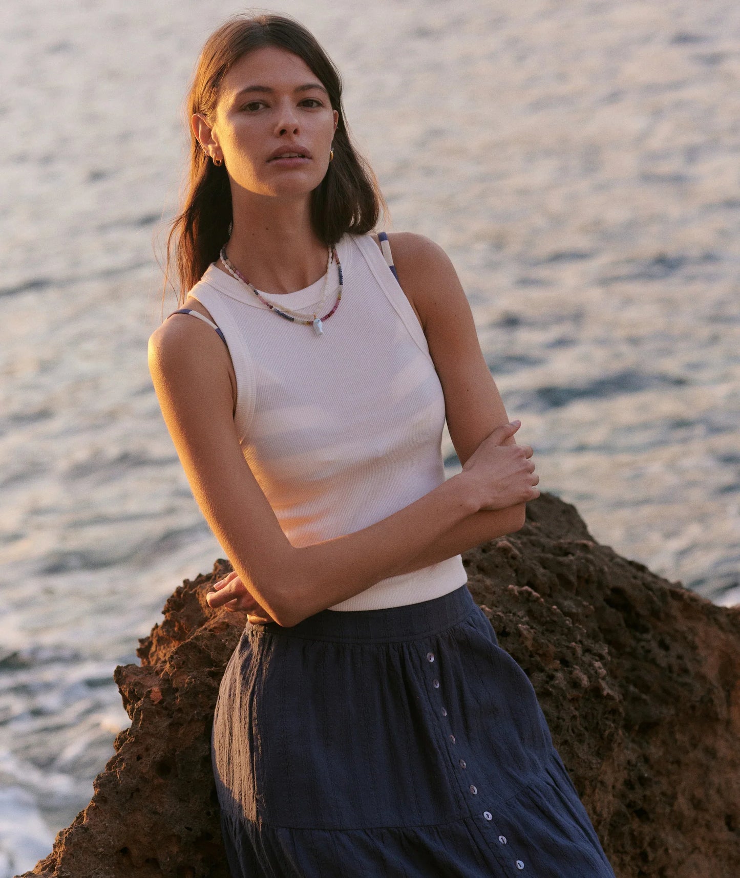 Marine Layer Lexi Rib Sun-In High Neck Tank