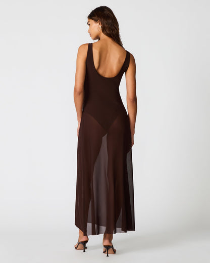 SHARLENE DRESS CHICORY COFFEE