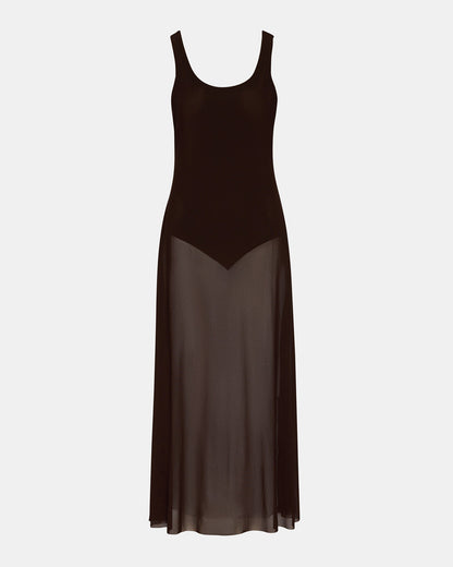 SHARLENE DRESS CHICORY COFFEE