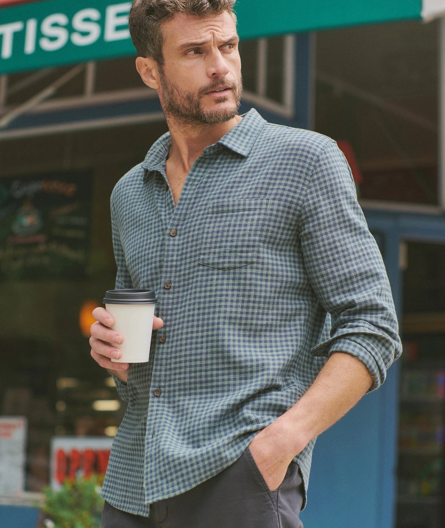 Marine Layer Classic Stretch Selvage Long Sleeve Shirt