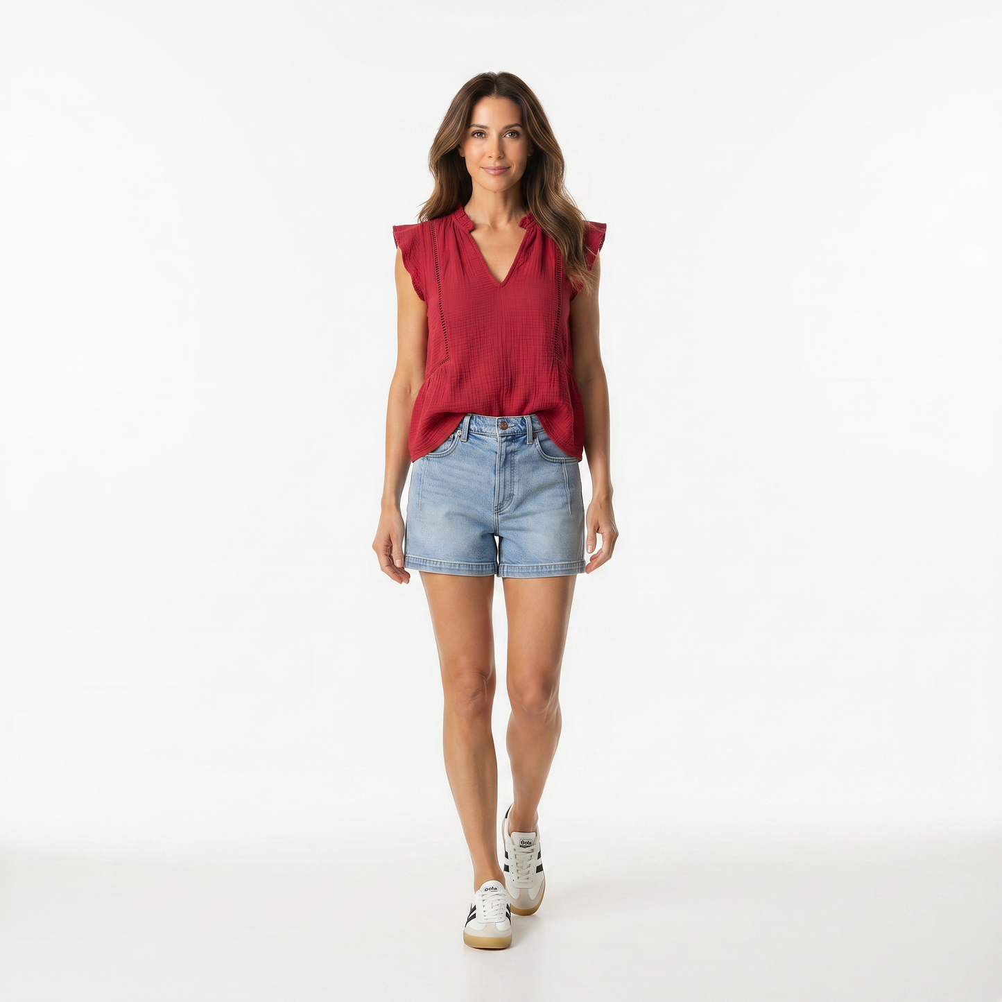 Flutter Split Neck Top