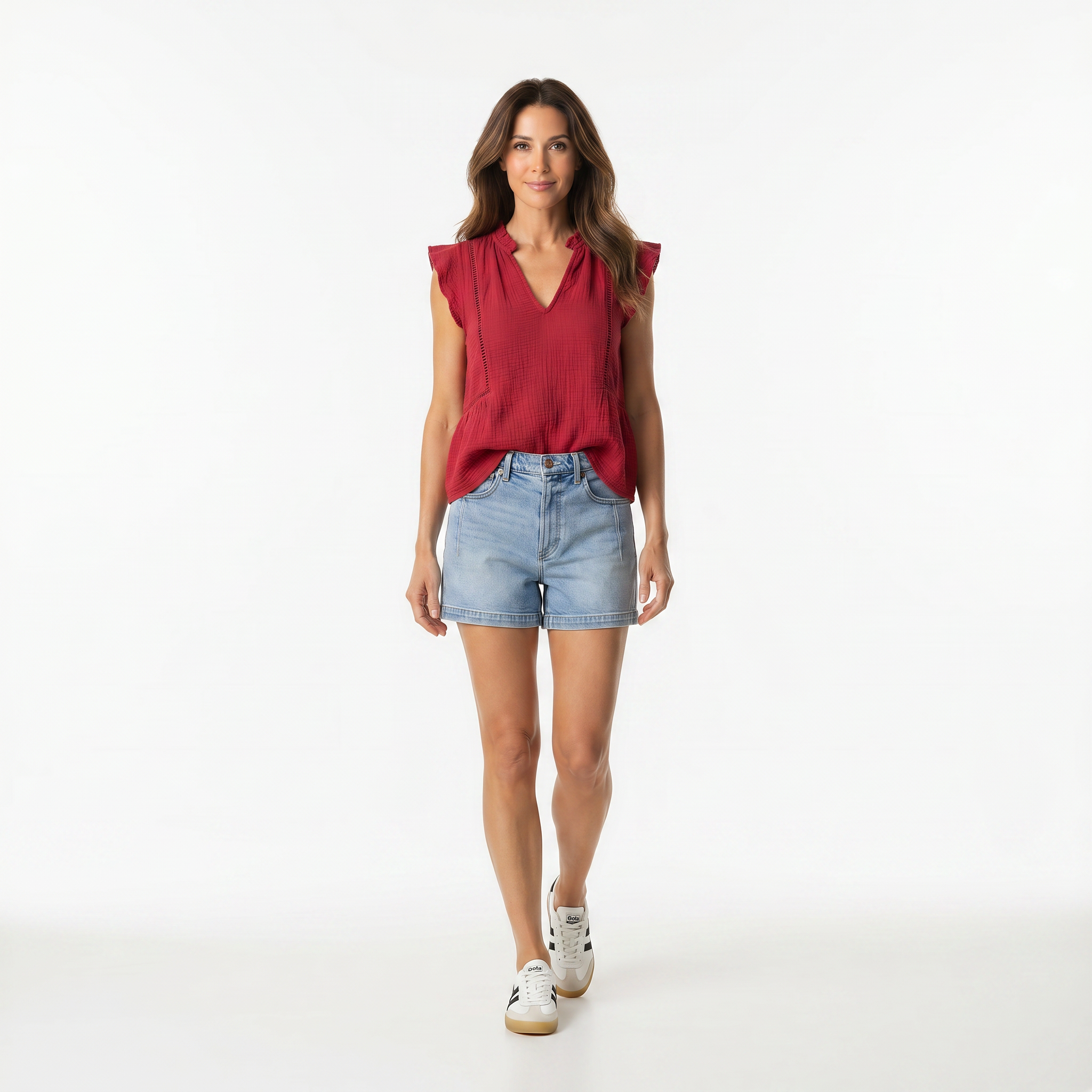 Flutter Split Neck Top