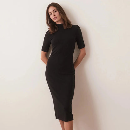 Marine Layer Lexi Rib Mock Neck Midi Dress