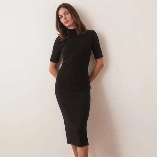 Marine Layer Lexi Rib Mock Neck Midi Dress