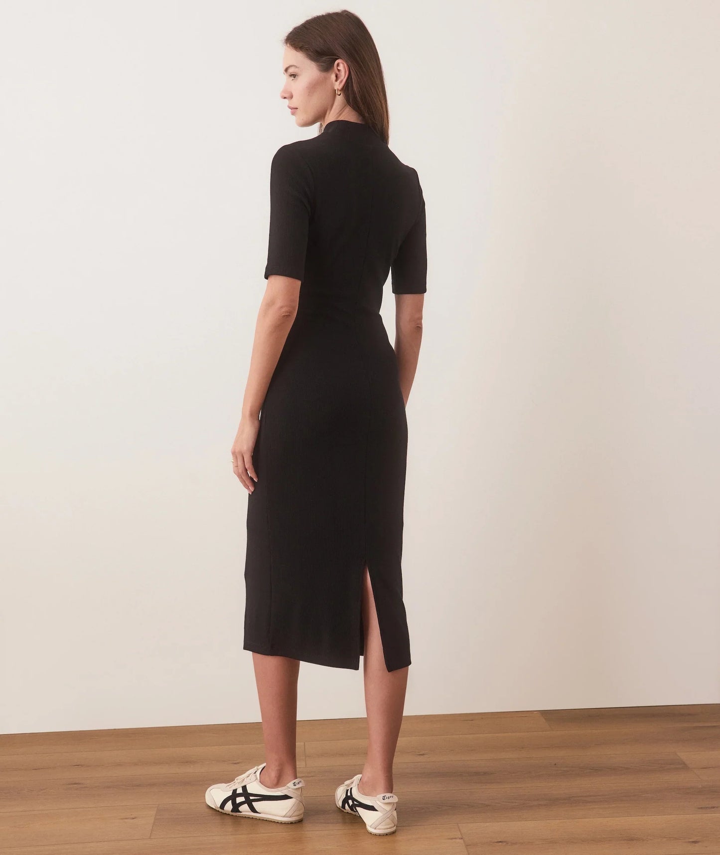 Marine Layer Lexi Rib Mock Neck Midi Dress