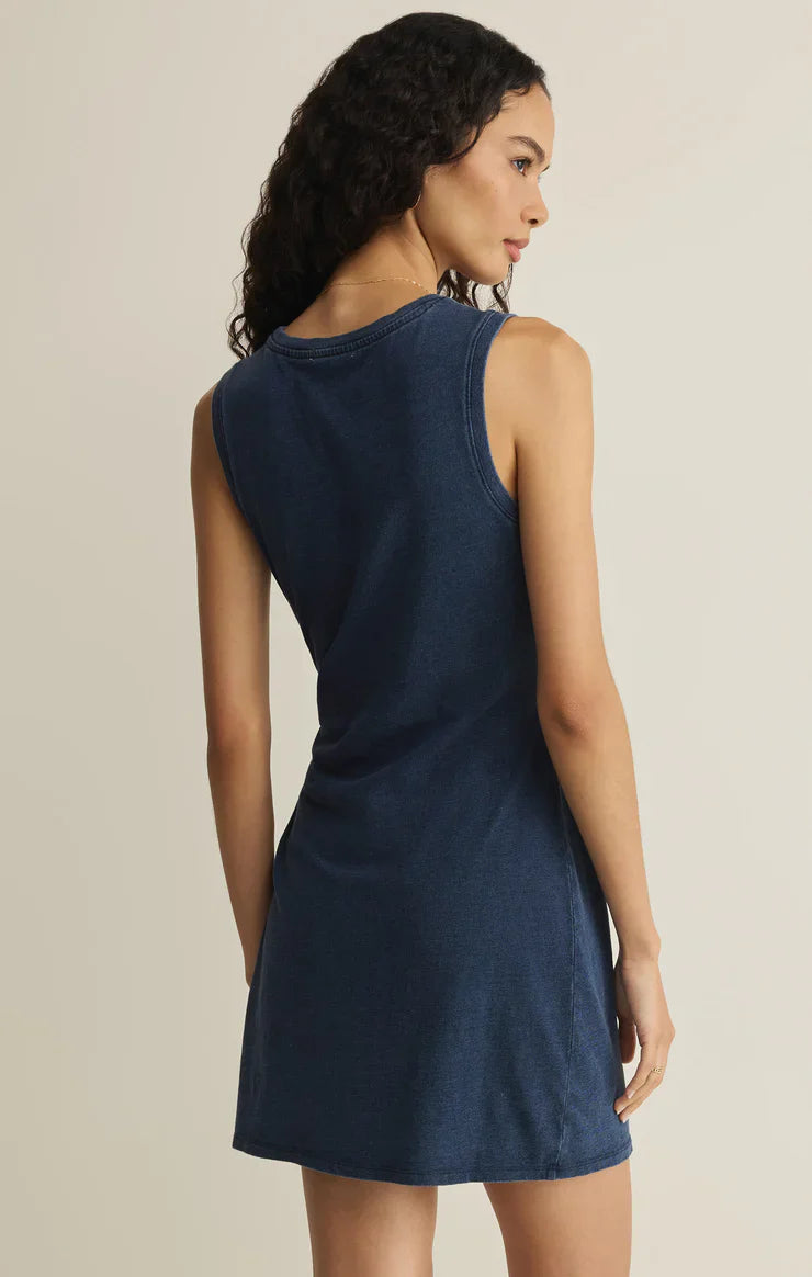 Mattie Jersey Denim Mini Dress