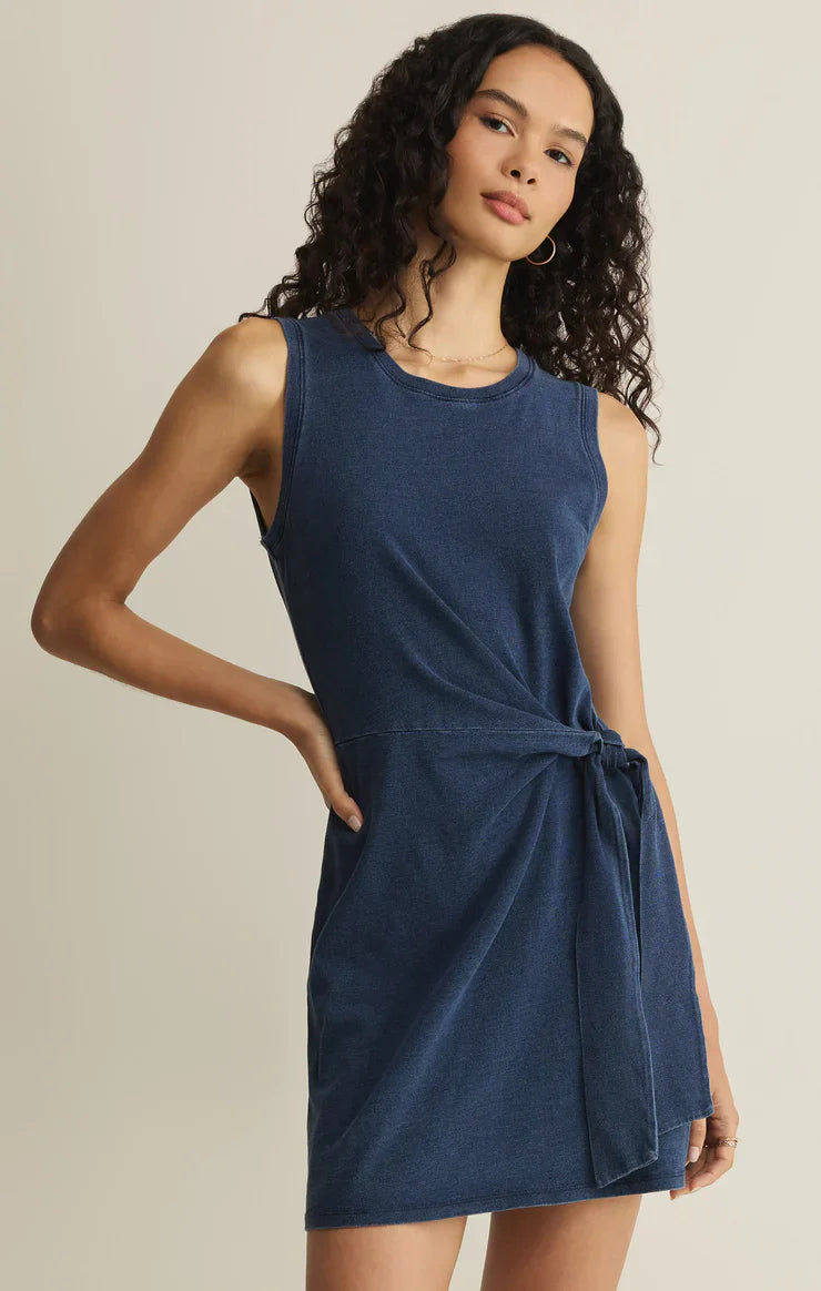 Mattie Jersey Denim Mini Dress