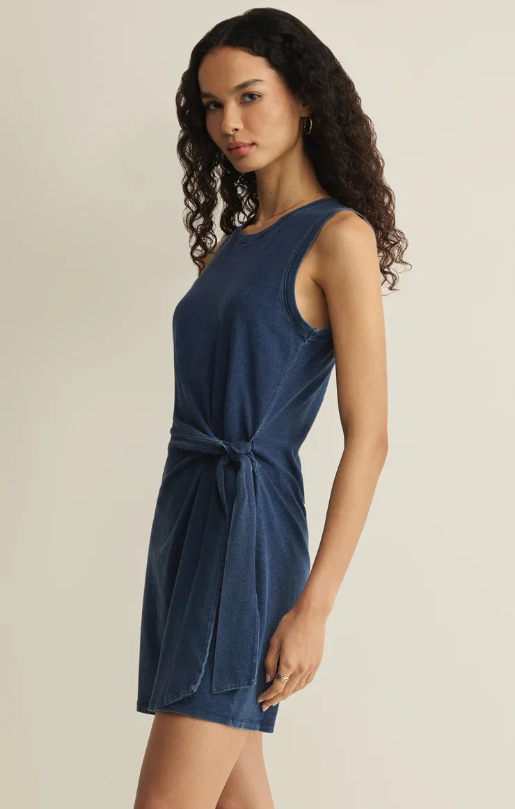 Mattie Jersey Denim Mini Dress