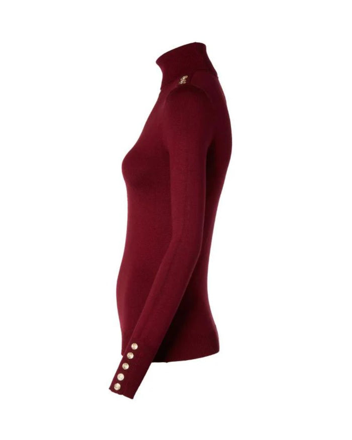 Buttoned Knit Roll Neck Womens Jumper