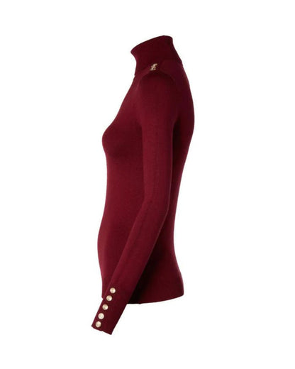 Buttoned Knit Roll Neck Womens Jumper