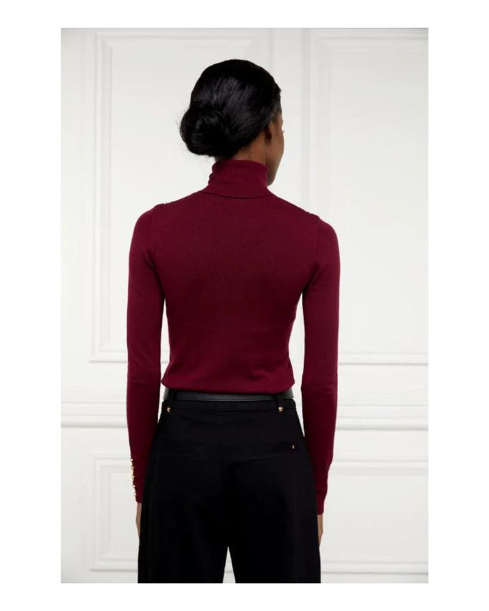 Buttoned Knit Roll Neck Womens Jumper