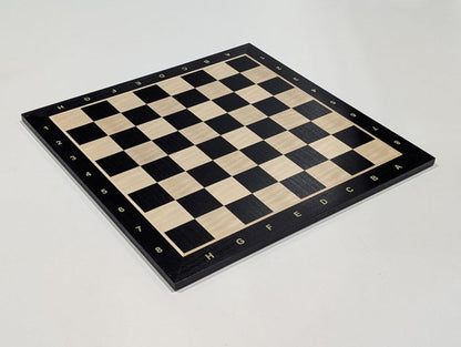 DEAL ITEM: 19" Wooden Chess Board with coordinates - Black Stained - Open Box - Chess-House
