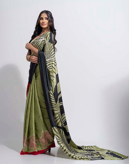 ETHNIC FUSION PRINTED BATIK INSPIRED SILK SAREE