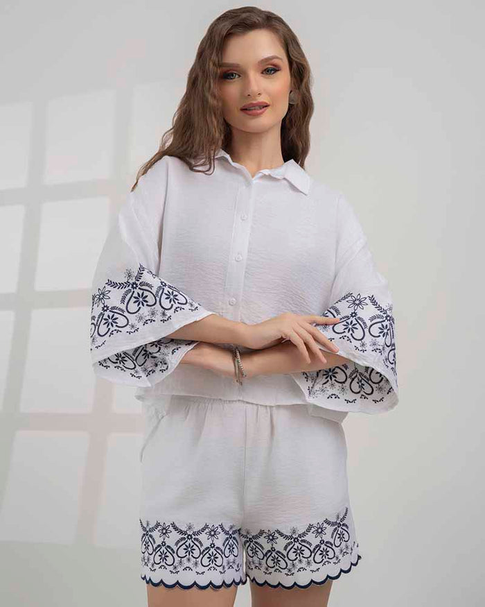 GIVO EMBROIDERED CO - ORD SET