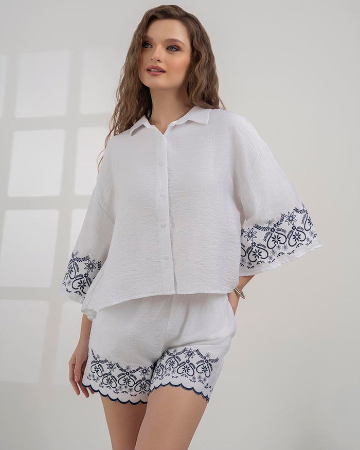GIVO EMBROIDERED CO - ORD SET
