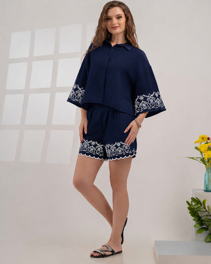 GIVO EMBROIDERED CO - ORD SET