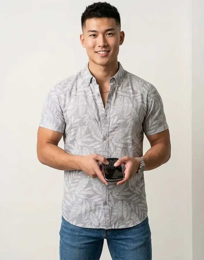 JOBBS SHORT SLEEVE PRINTED  SHIRT