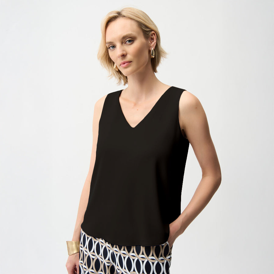 Joseph Ribkoff Woven Twill Sleeveless Straight Top