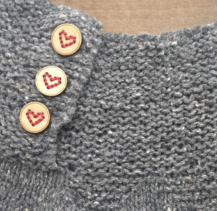 Katrinkles Wood Heart Stitchable Buttons 5/8" 6ct