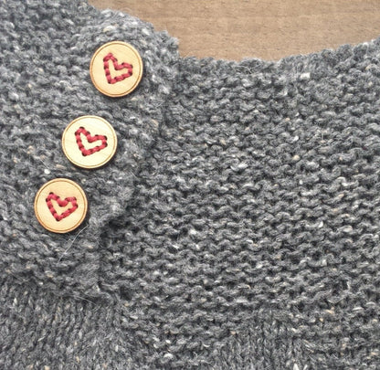 Katrinkles Wood Heart Stitchable Buttons 5/8" 6ct
