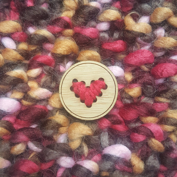 Katrinkles Wood Heart Stitchable Buttons 5/8" 6ct