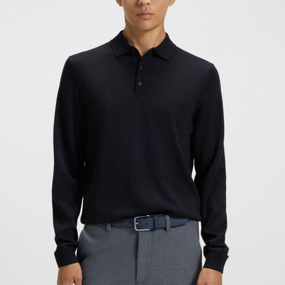 Lancione Long Sleeve Virgin Wool Polo Jumper 50476355