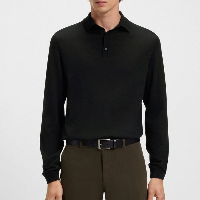 Lancione Long Sleeve Virgin Wool Polo Jumper 50476355