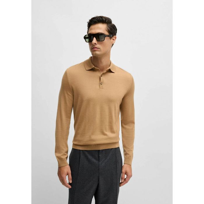 Lancione Long Sleeve Virgin Wool Polo Jumper 50476355