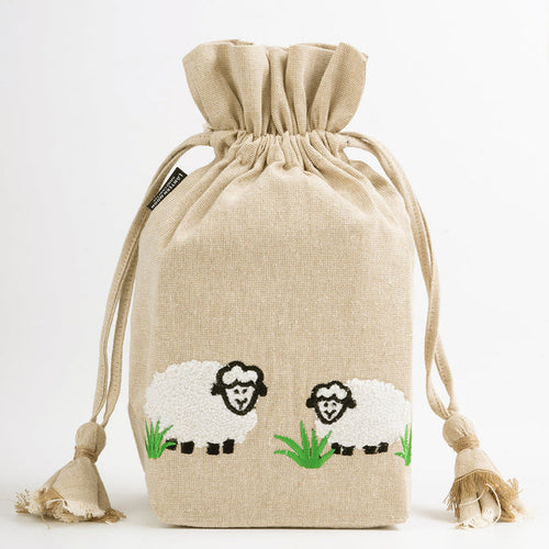 Lantern Moon Meadow Sheep Drawstring Bag