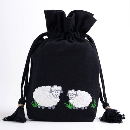 Lantern Moon Meadow Sheep Drawstring Bag