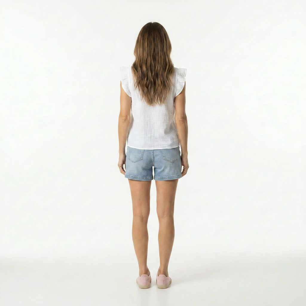 Flutter Split Neck Top