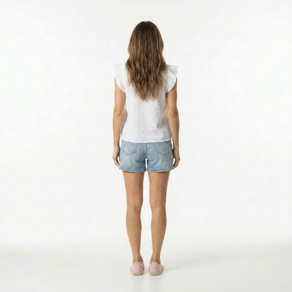 Flutter Split Neck Top