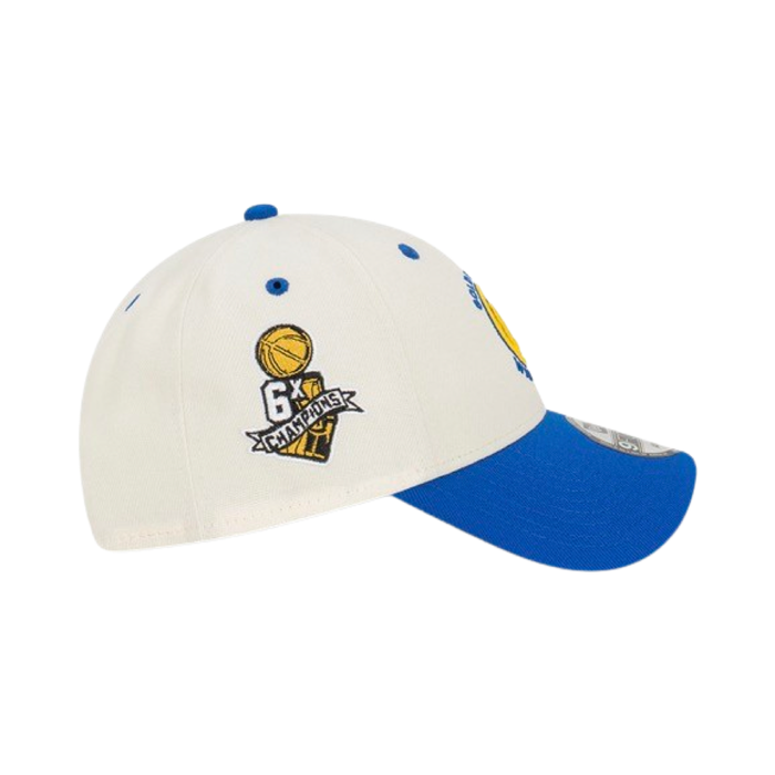 New Era 940 Snapback Two Tone Championship Golden State Warrior White Yellow Blue Cap