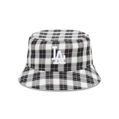 New Era LA Dodgers Plaid Black White Bucket Hat