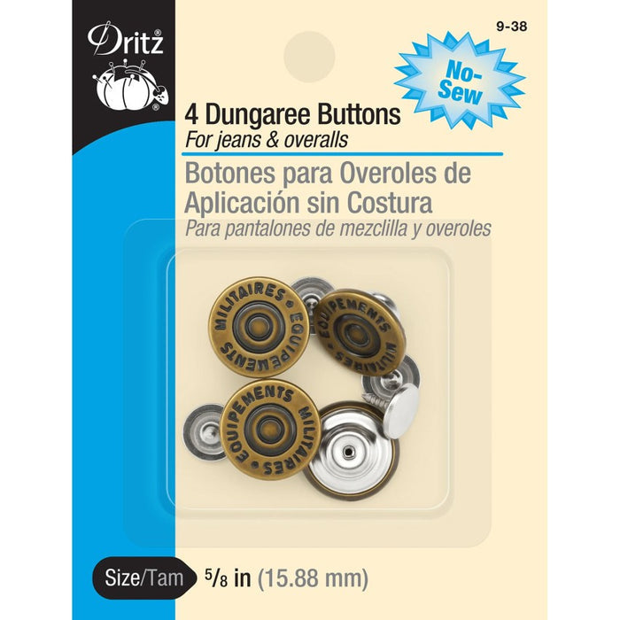 No-Sew Dungaree Buttons 5/8"
