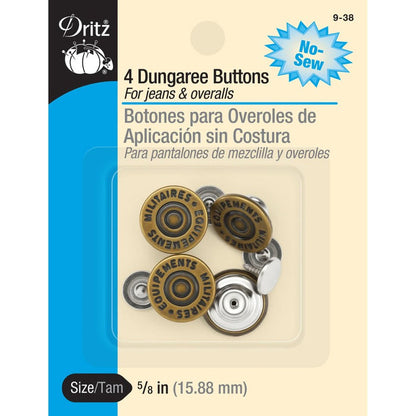 No-Sew Dungaree Buttons 5/8"