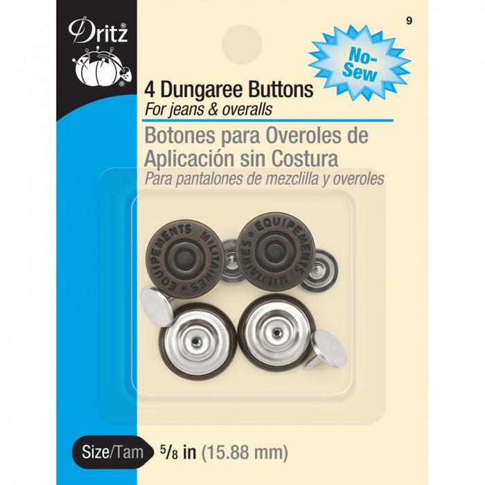 No-Sew Dungaree Buttons 5/8"